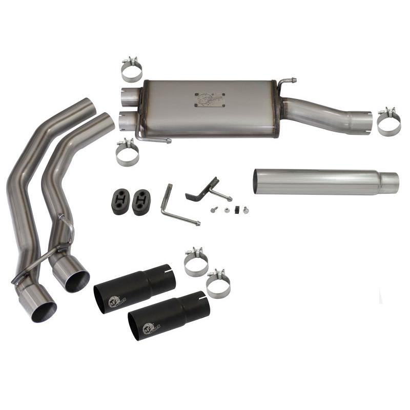 aFe Rebel Exhausts Cat-Back SS Ford F-150 04-08 V8 4.6/5.4L w/ Black Tips-SR1 Performance