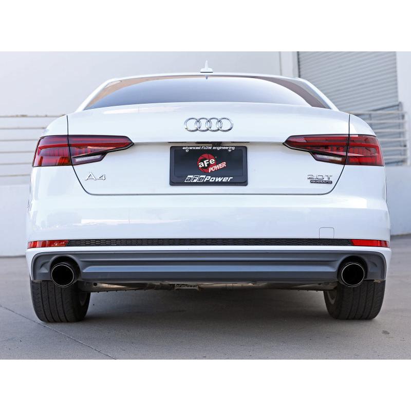 aFe 17-19 Audi A4 (L4-2.0L) MACH Force-Xp Stainless Steel Axle-Back Exhaust System - Black Tip-SR1 Performance