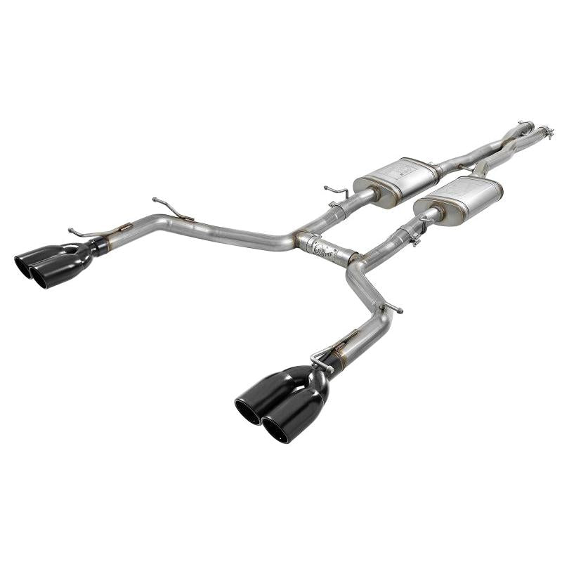 aFe MACH Force-Xp 2-1/2in 304 SS Cat-Back Exhaust 15-21 Dodge Challenger V6-3.6L - Quad Black Tip