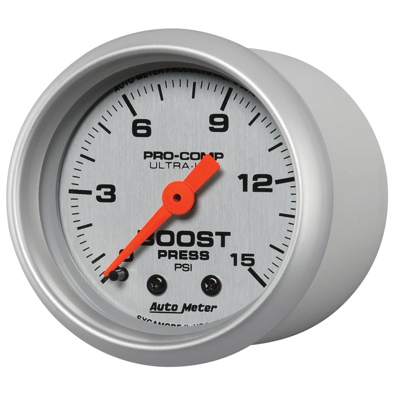 Autometer Ultra-Lite 52mm 0-15 PSI Mechanical Boost Gauge-SR1 Performance