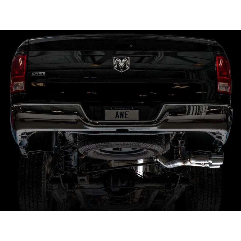 AWE Tuning 09-18 RAM 1500 5.7L (w/o Cutouts) 0FG Single Side Exit Cat-Back Exhaust - Chrome Tips