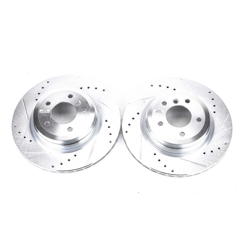 Power Stop 2006 BMW 330i Rear Evolution Drilled & Slotted Rotors - Pair-SR1 Performance