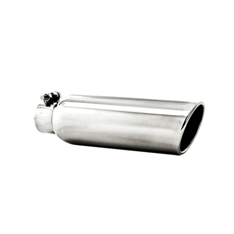 MBRP Universal Tip 3.5in OD 2.25in Inlet 12in L Angled Cut Rolled End Clampless No-Weld T304-SR1 Performance