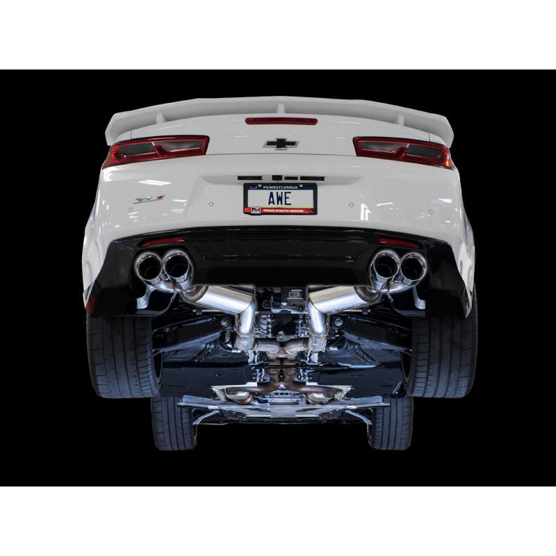 AWE Tuning 16-19 Chevrolet Camaro SS Axle-back Exhaust - Touring Edition (Quad Chrome Silver Tips)