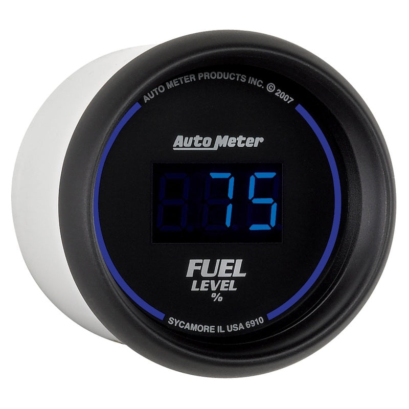 Autometer Cobalt Digital 52.4mm Black Programmable Empty-Full Range Fuel Level Gauge-SR1 Performance