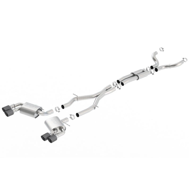 Borla 16-17 Chevy Camaro 6.2L 4in Dual Carbon Fiber Tips Dual Split Exit S-Type Catback Exhaust