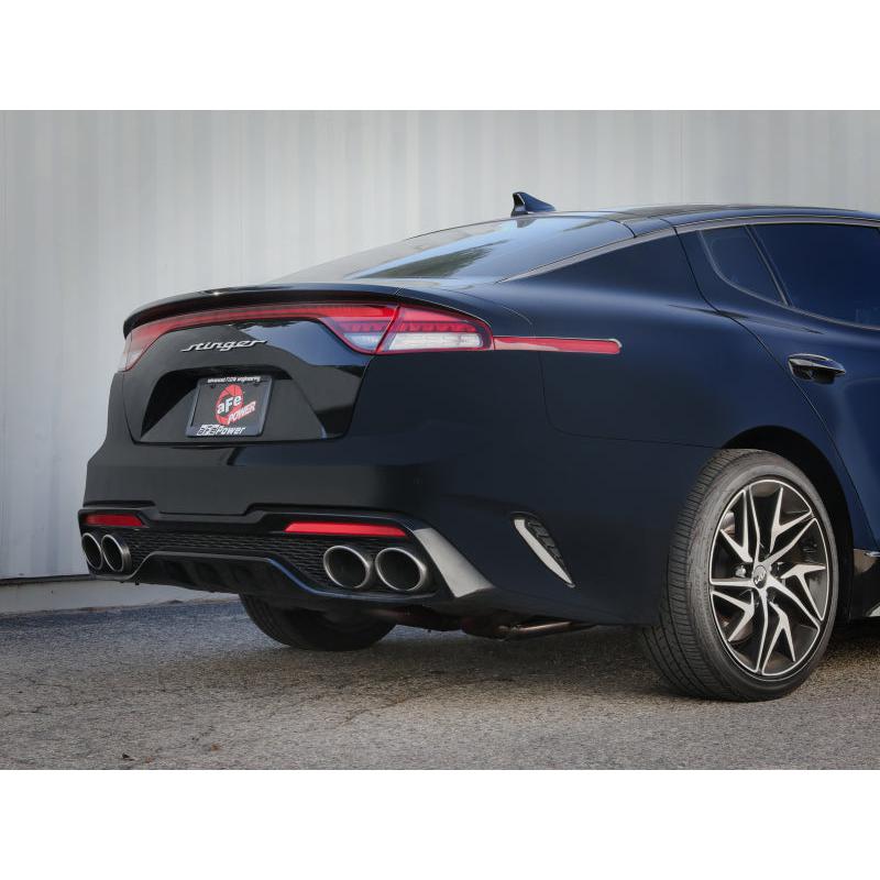 aFe Gemini XV 3in to Dual 2-1/2in 304 SS Cat-Back Exhaust w/ Cut-Out 18-21 Kia Stinger L4-2.0L (t)