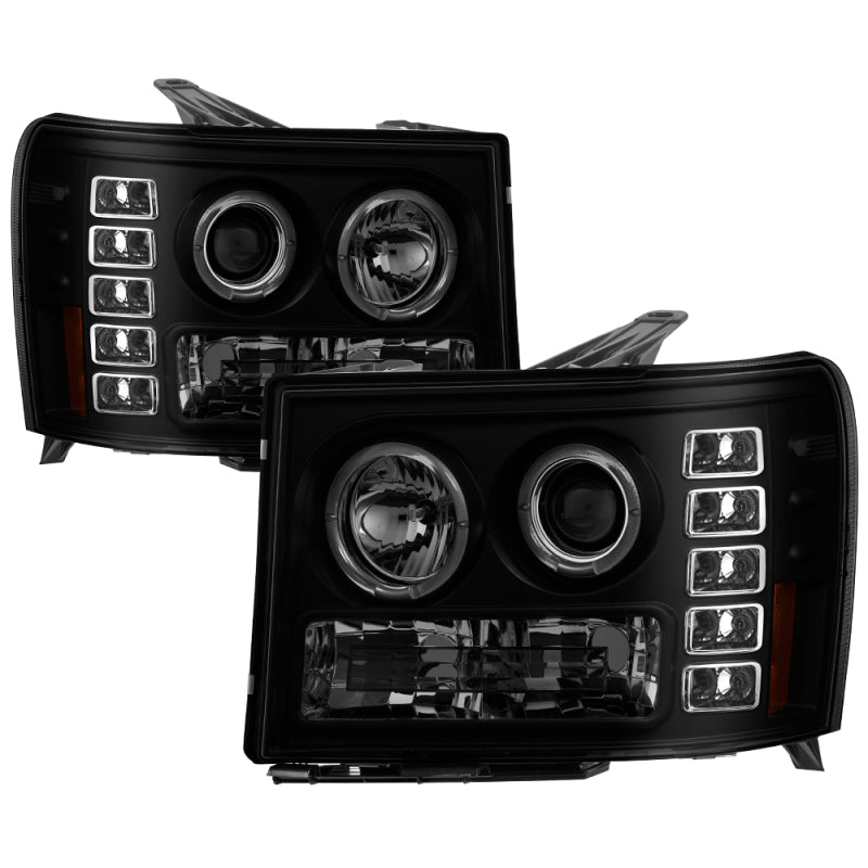 Spyder GMC Sierra 1500/2500 07-13 Projector Headlights LED Halo- LED Blk Smke PRO-YD-GS07-HL-BSM-SR1 Performance