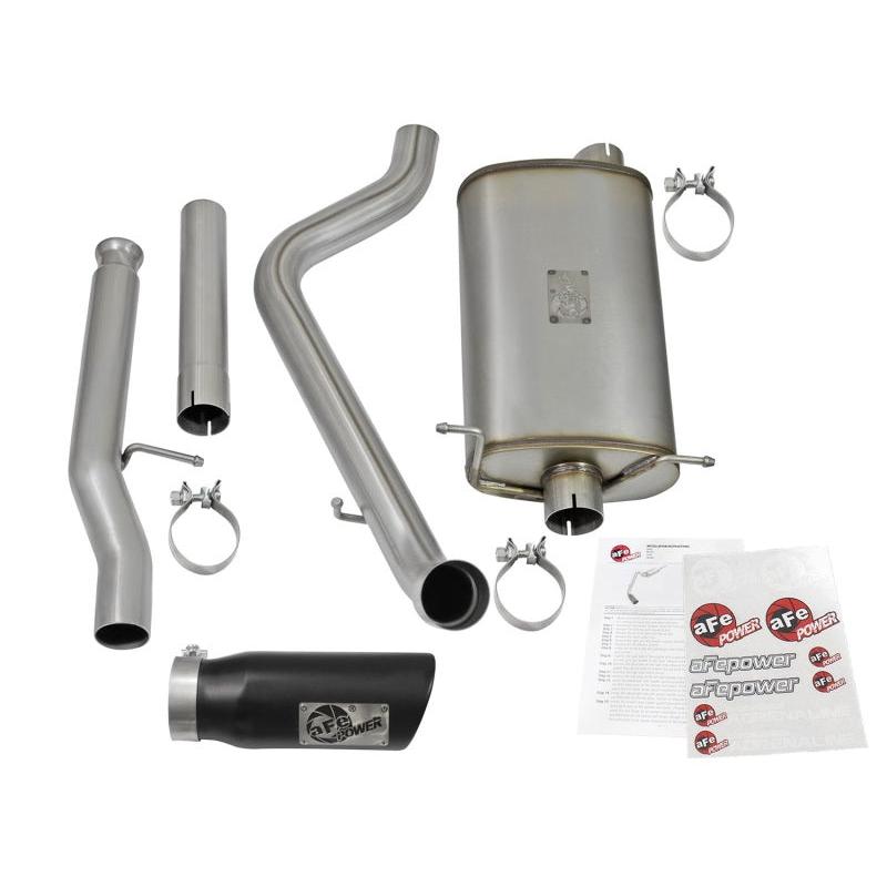 aFe MACHForce XP Exhausts Cat-Back Black Tip 09-17 GM Silverado 1500 4.3/5.3L RegCab SB/LB-SR1 Performance