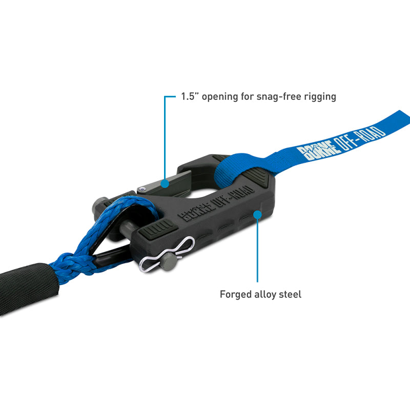Borne Off-Road 12K Winch with Blue Synthetic Rope - Heavy-Duty Automotive Winch