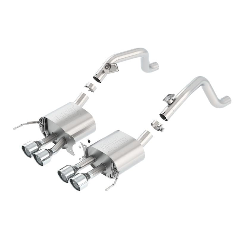 Borla 14-15 Chevy Corvette C7 w/o AFM w/o NPP Atak Rear Section Exhaust Quad Rd RL Tips