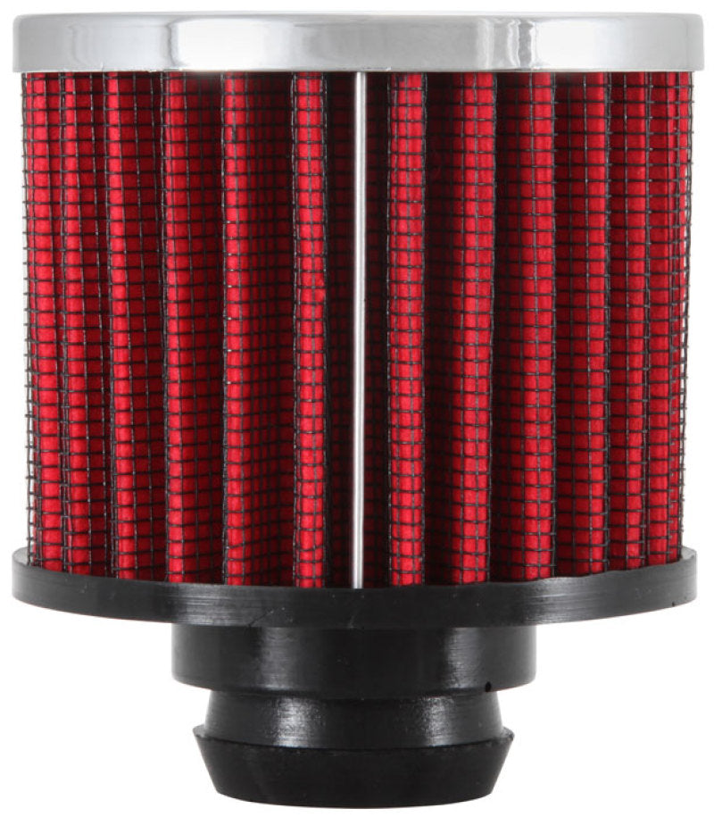 K&N Rubber Base Chrome Top Push-In Crankcase Vent Filter 3in OD x 2-1/2in H.-SR1 Performance