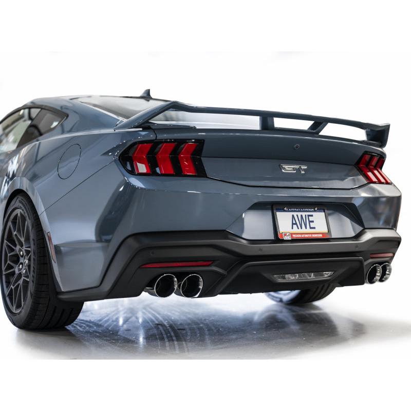 AWE 2024 Ford Mustang GT Fastback S650 RWD SwitchPath Catback Exhaust w/ Quad Chrome Silver Tips