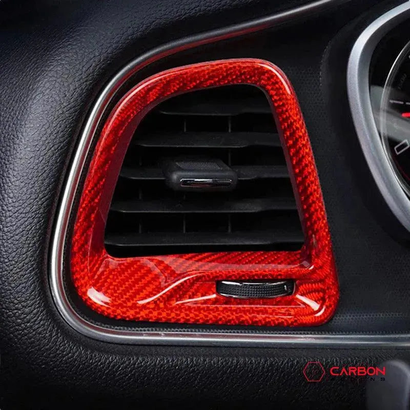 2015-2023 Dodge Challenger Carbon Fiber AC Vent Trim Covers - carbonaddons Carbon Fiber Parts, Accessories, Upgrades, Mods