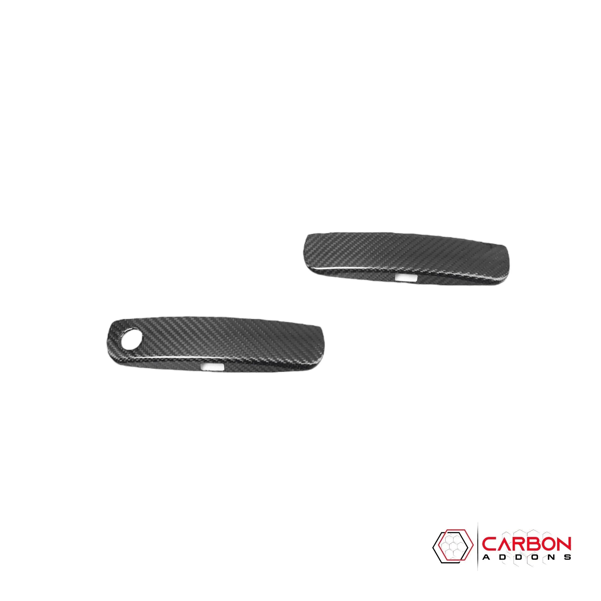 2015-2023 Dodge Challenger Real Carbon Fiber Exterior Door Handle Covers - carbonaddons Carbon Fiber Parts, Accessories, Upgrades, Mods