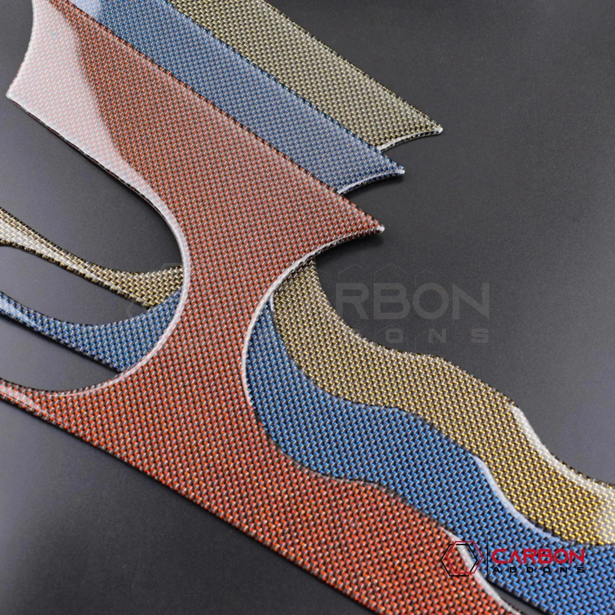 2015-2023 Mustang Reflective Carbon Fiber Center Console Overlay - carbonaddons Carbon Fiber Parts, Accessories, Upgrades, Mods
