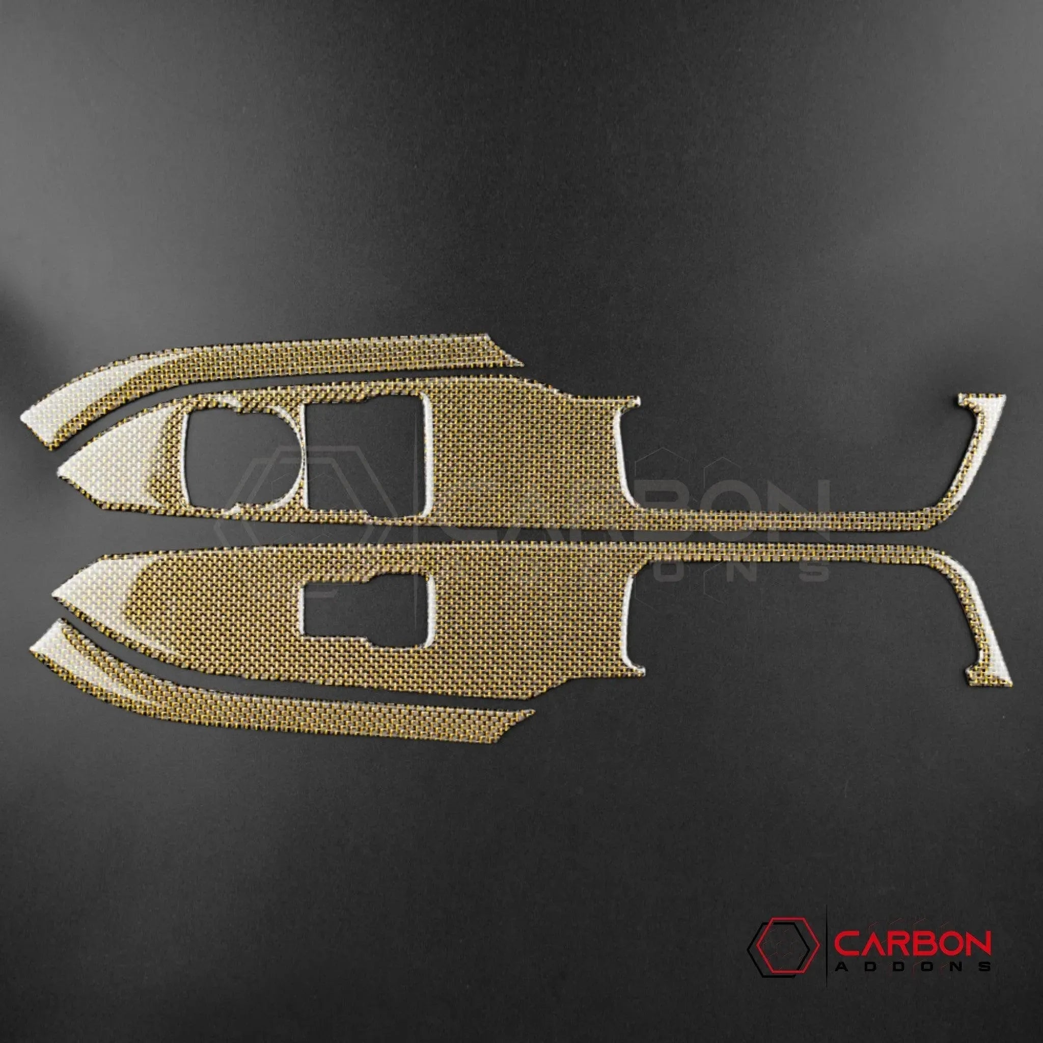 2015-2023 Mustang Reflective Carbon Fiber Window Switch Trim Overlay - carbonaddons Carbon Fiber Parts, Accessories, Upgrades, Mods