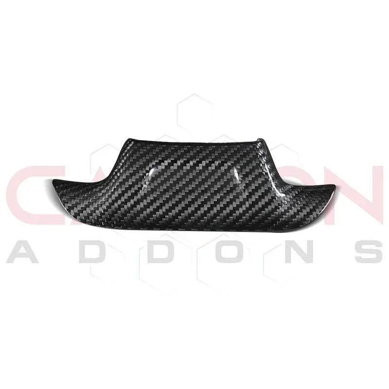 2016-2024 Camaro Carbon Fiber Lower Steering Wheel Emblem Trim Cover - carbonaddons Carbon Fiber Parts, Accessories, Upgrades, Mods