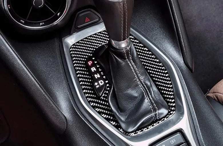 2016-2024 Camaro Real Carbon Fiber Gear Shift Trim Overlay - carbonaddons Carbon Fiber Parts, Accessories, Upgrades, Mods