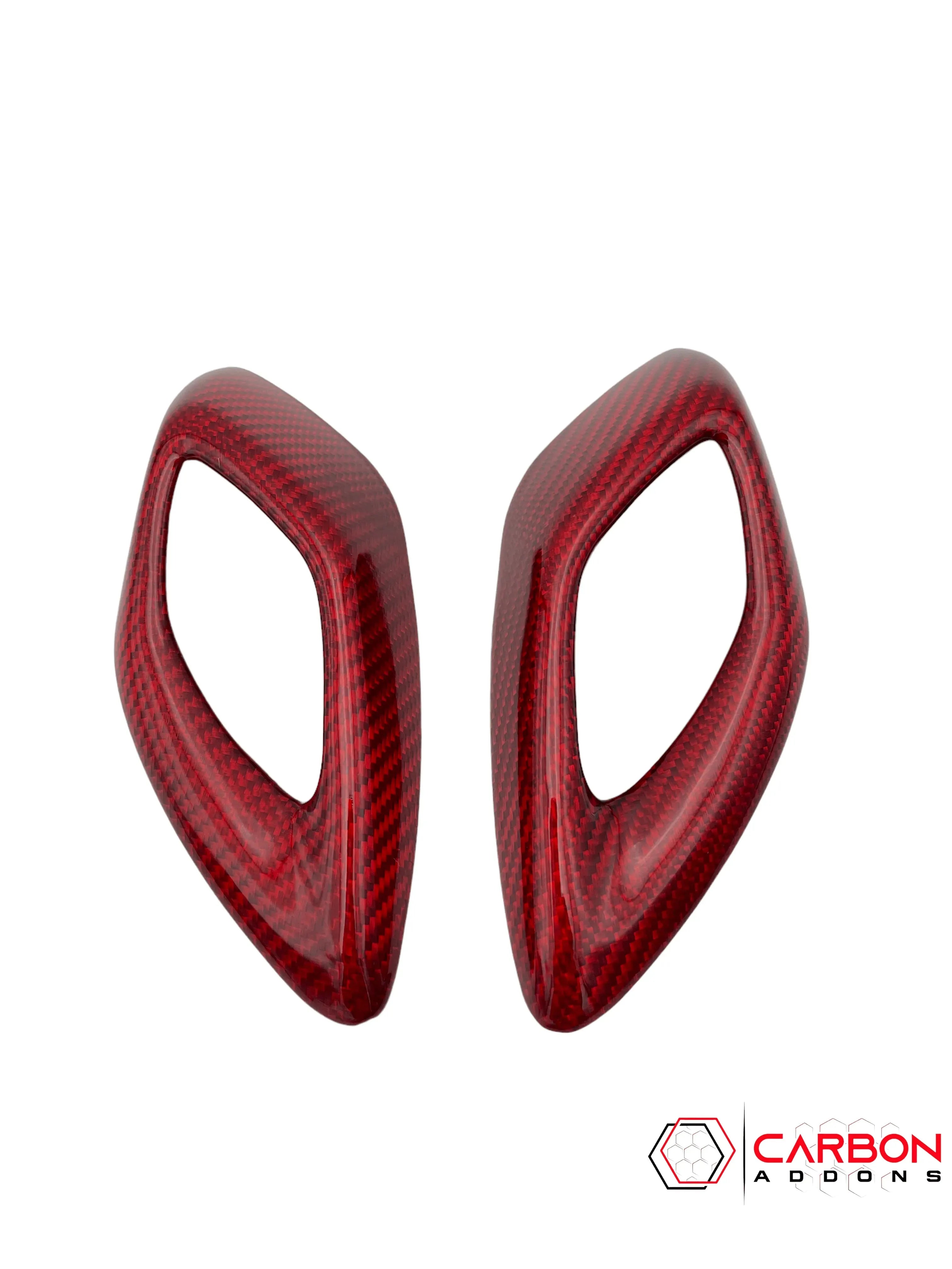 2016-2024 Camaro Real Carbon Fiber Interior Door Handle Chrome Delete Cover - carbonaddons Carbon Fiber Parts, Accessories, Upgrades, Mods