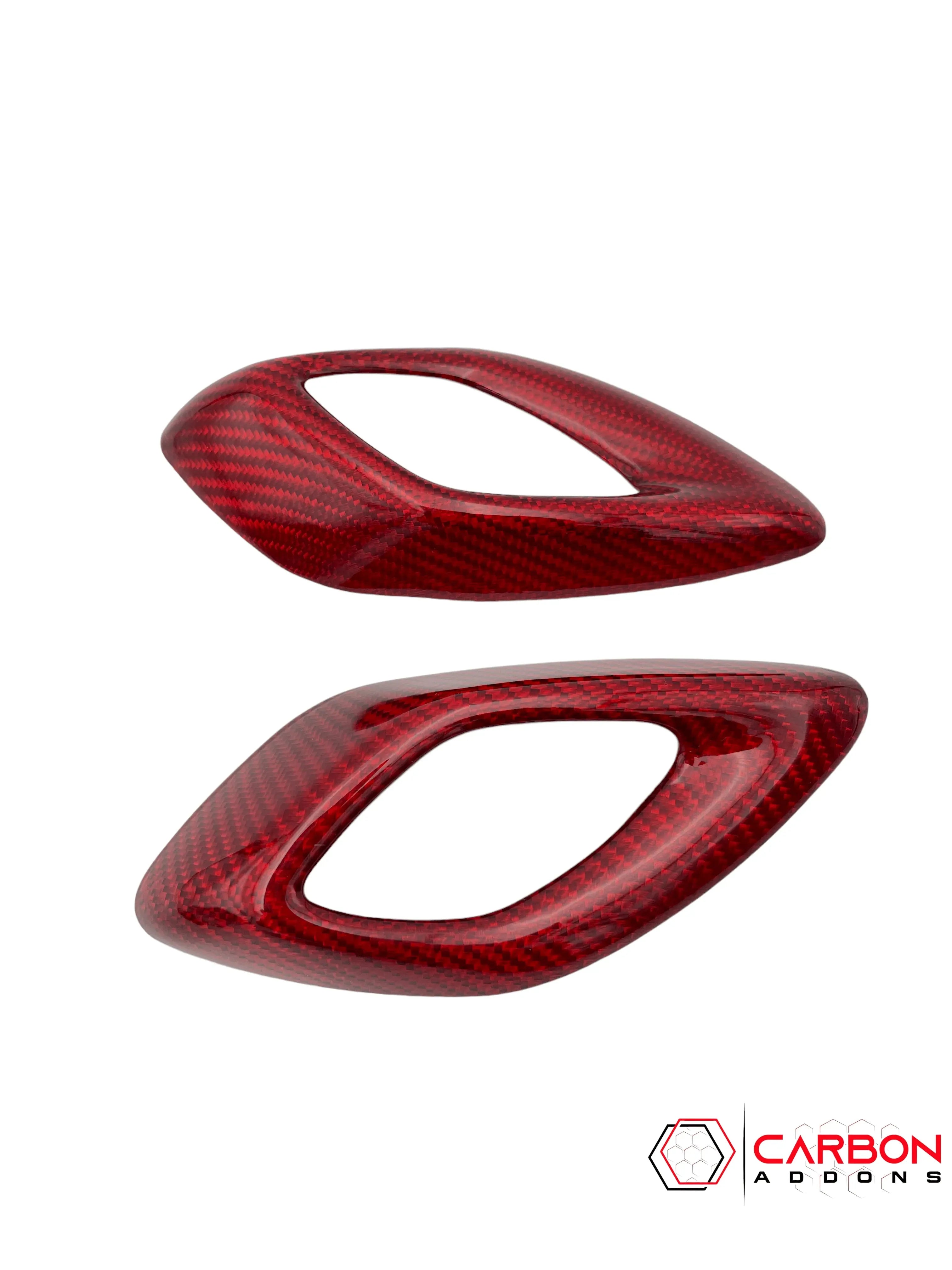2016-2024 Camaro Real Carbon Fiber Interior Door Handle Chrome Delete Cover - carbonaddons Carbon Fiber Parts, Accessories, Upgrades, Mods