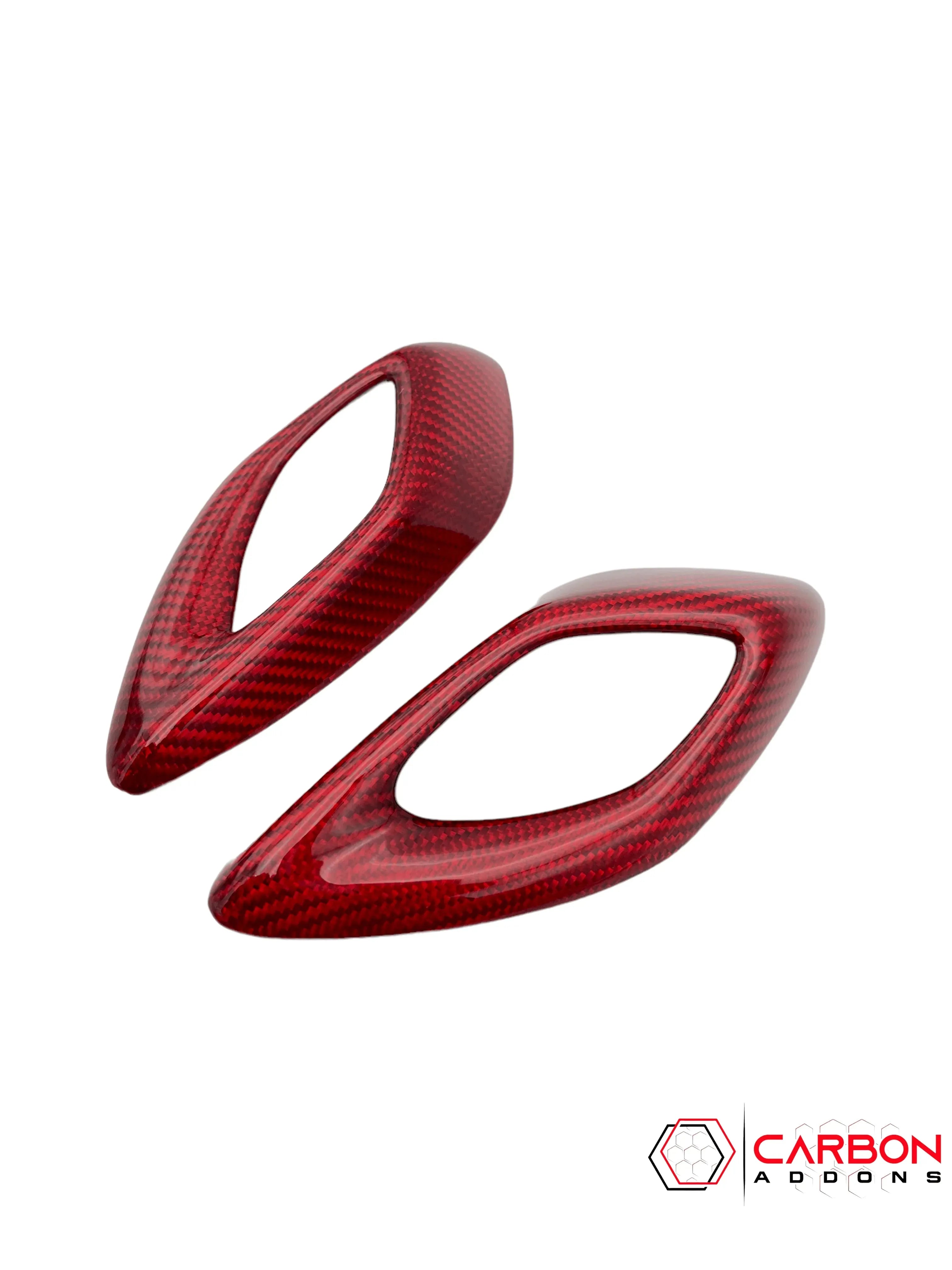 2016-2024 Camaro Real Carbon Fiber Interior Door Handle Chrome Delete Cover - carbonaddons Carbon Fiber Parts, Accessories, Upgrades, Mods