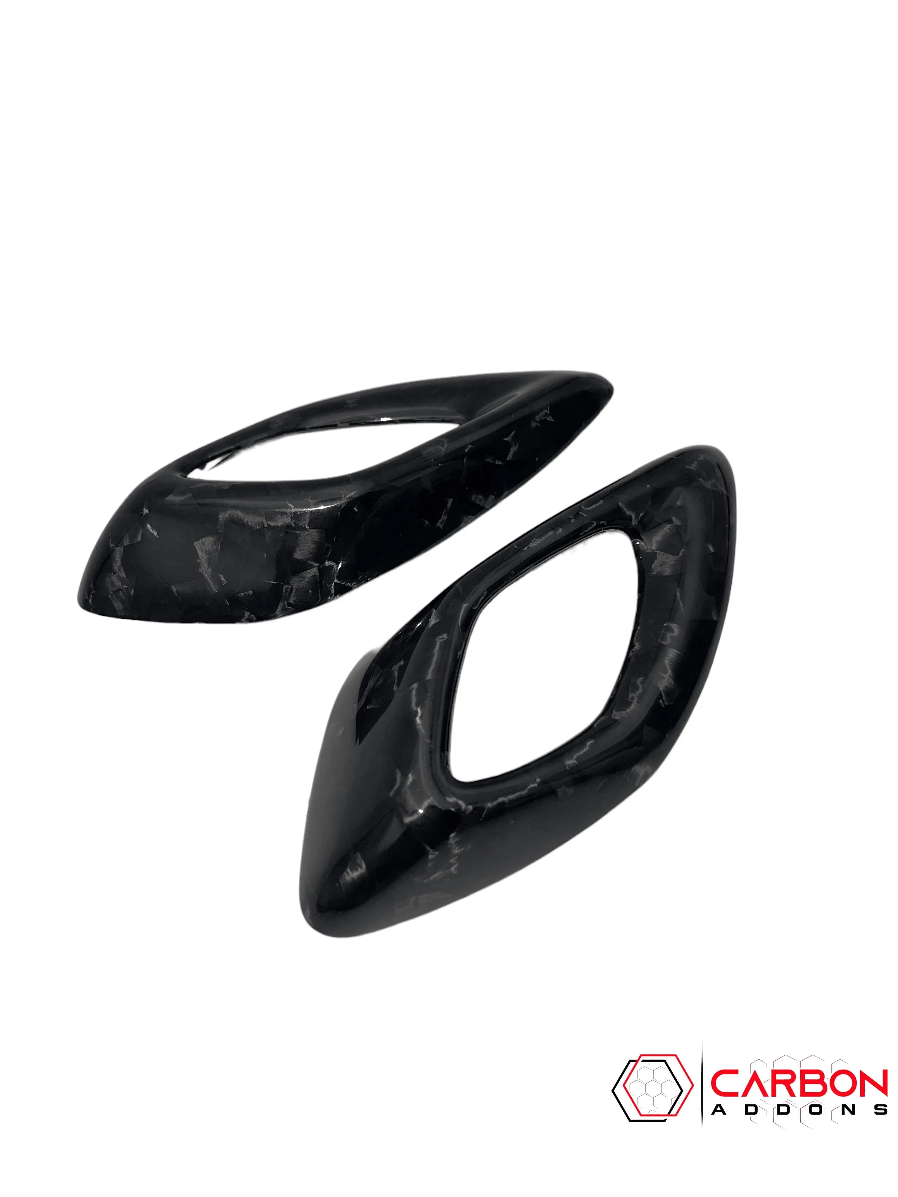 2016-2024 Camaro Real Carbon Fiber Interior Door Handle Chrome Delete Cover - carbonaddons Carbon Fiber Parts, Accessories, Upgrades, Mods