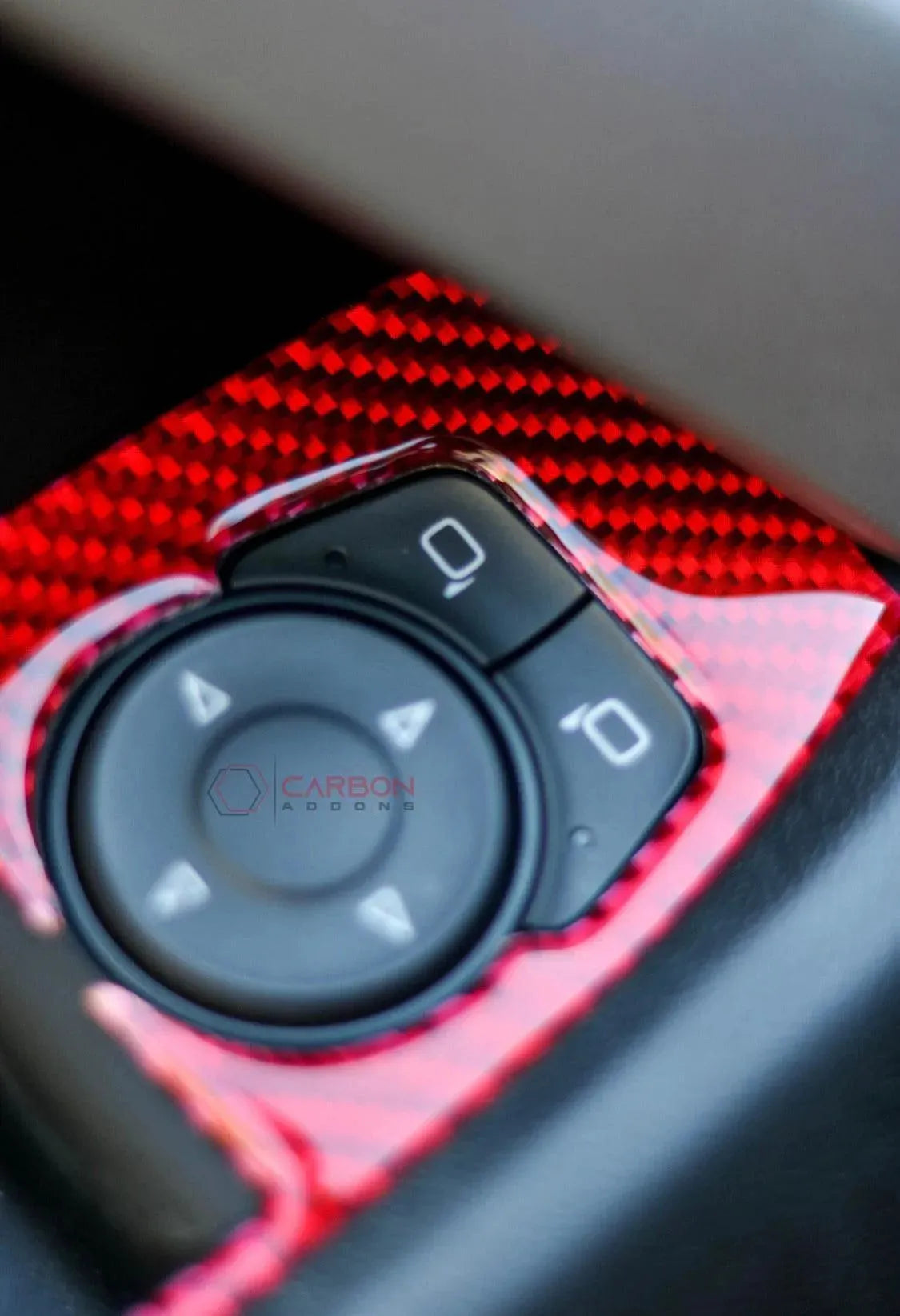 2016-2024 Chevrolet Camaro Window Switch Trim Carbon Fiber Overlay [2pcs] - carbonaddons Carbon Fiber Parts, Accessories, Upgrades, Mods