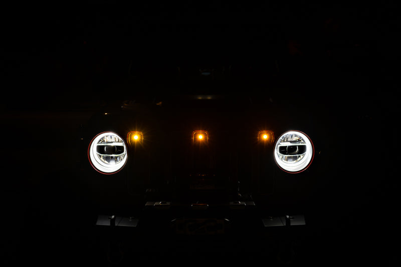 DV8 Offroad 2018+ Jeep JL Grill Amber Marker Lights - High-Powered LED Accent Lights for Offroad Visibility