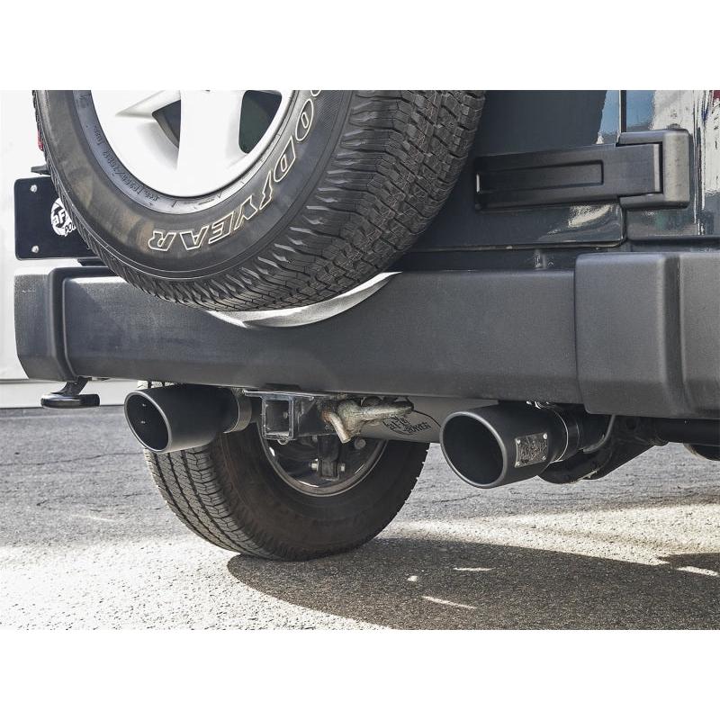 aFe Rebel Series 2.5in 409 SS Axle-Back Exhaust w/ Black Tips 2007+ Jeep Wrangler (JK) V6 3.6L/3.8L-SR1 Performance
