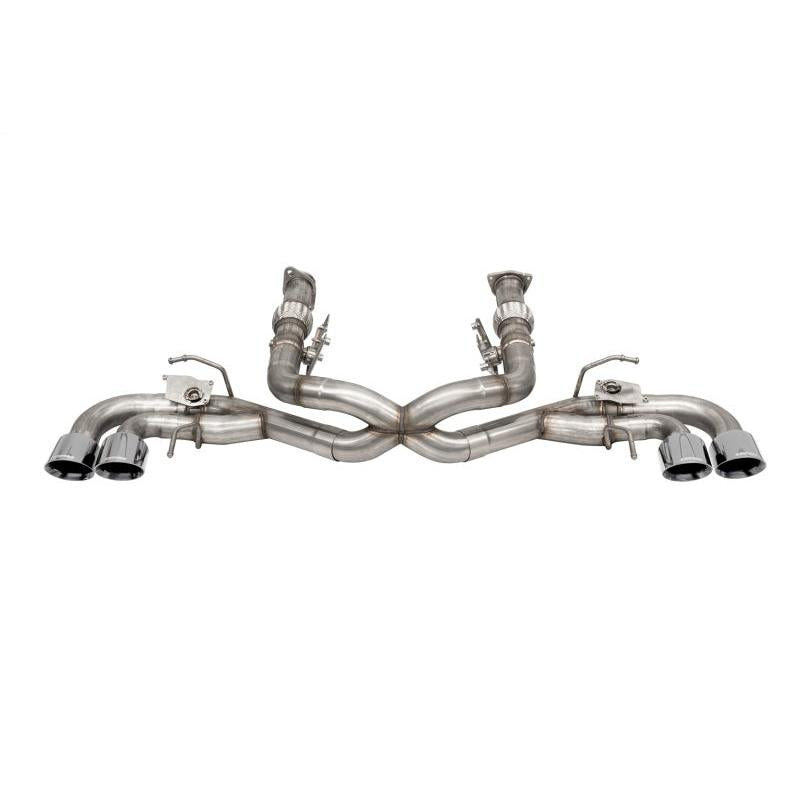 Corsa 2020-2024 Corvette C8 3in Valved Cat-Back 4.5in Pol Quad Tips - Fits Factory NPP Exhaust w/AFM