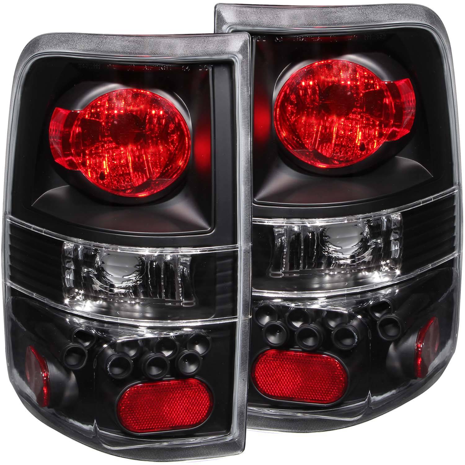 FORD F-150 04-08 TAIL LIGHTS BLACK (LED STYLE)