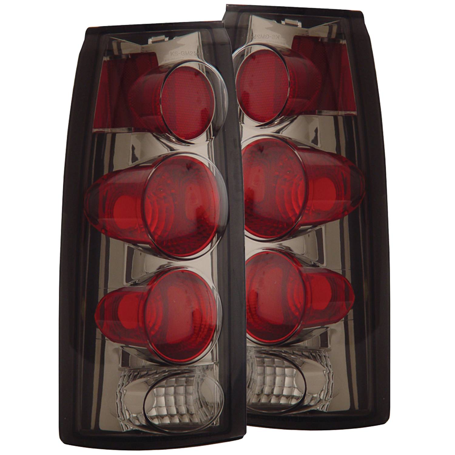 CHEVY/GMC C/K1500/2500 88-98 / C/K3500 88-00 / SUBURBAN 92-99 / BLAZER (FULL-SIZE) 92-94 / TAHOE 95-99 / YUKON 92-99 TAIL LIGHTS 3D STYLE CHROME SMOKE LENS