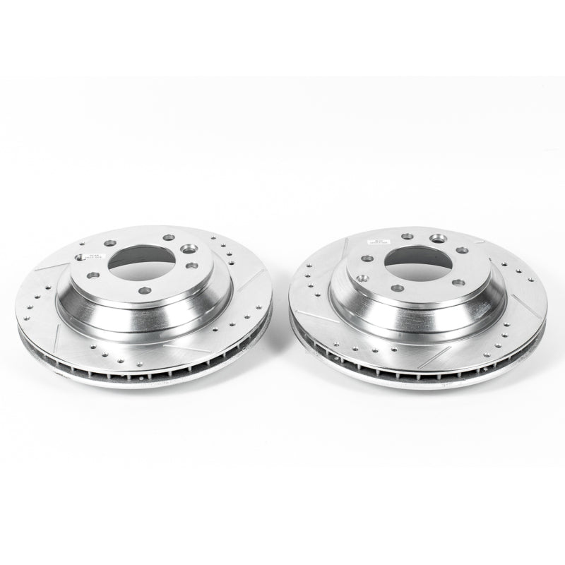 Power Stop 07-15 Audi Q7 Rear Evolution Drilled & Slotted Rotors - Pair-SR1 Performance
