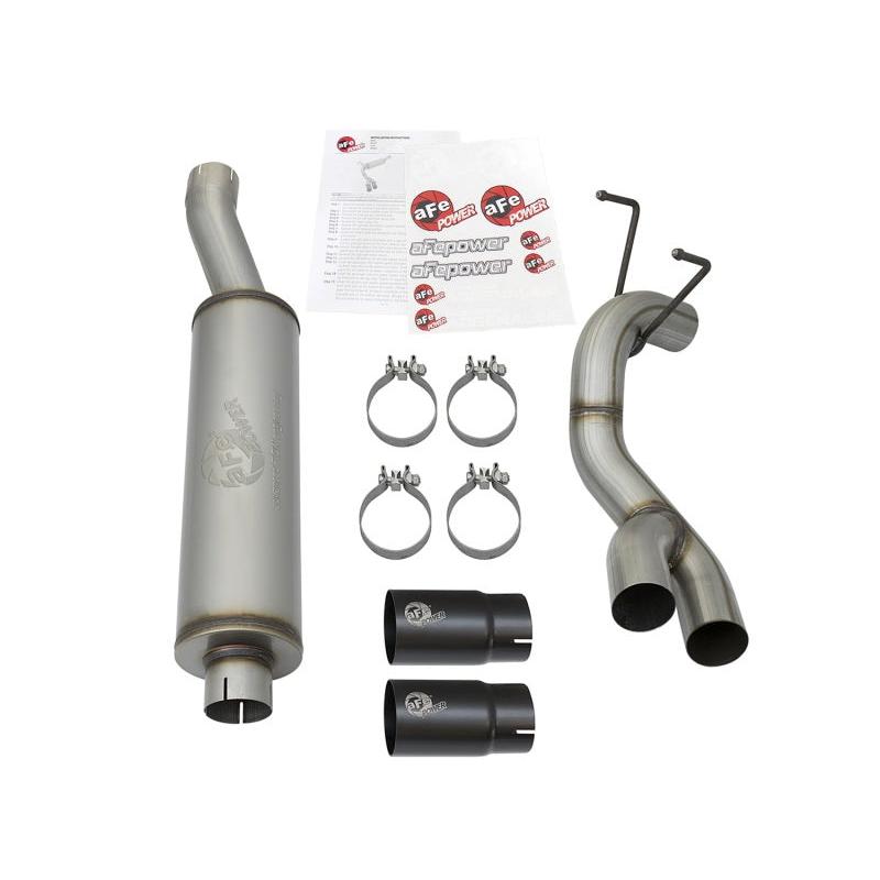 aFe Rebel Series 3-1/2in 409 SS Cat-Back Exhaust System w/Black Tip RAM 2500/3500 14-17 V8 6.4L