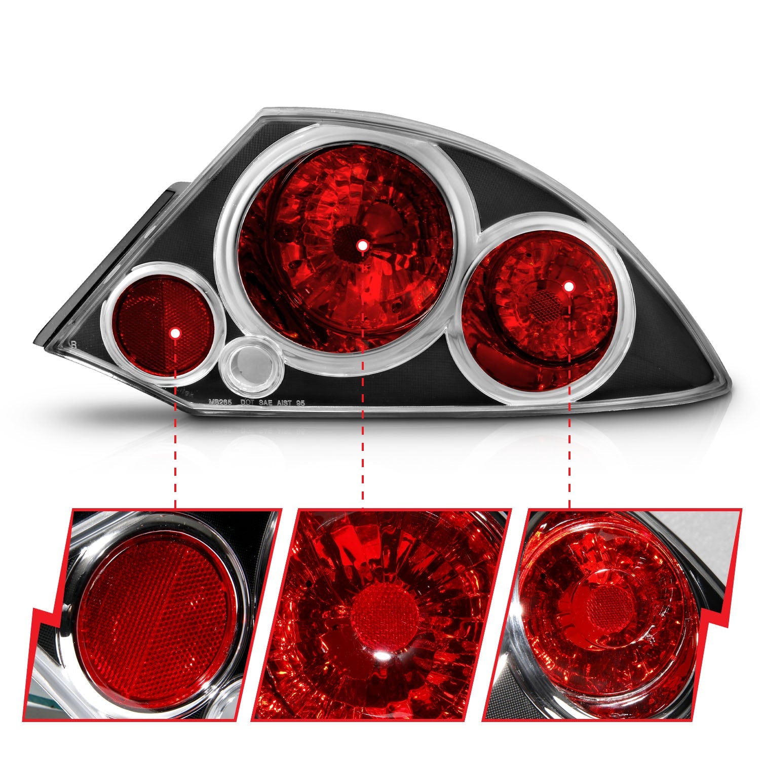 MITSUBISHI ECLIPSE 00-05 TAIL LIGHTS BLACK