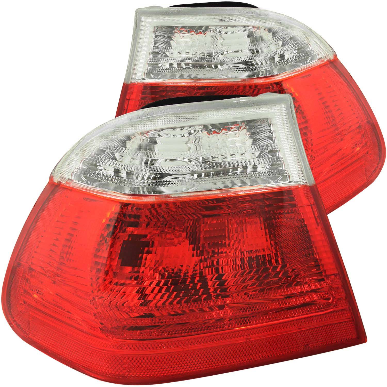 BMW 3 SERIES E46 99-01 4DR TAIL LIGHTS RED/CLEAR