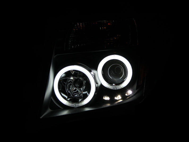 ANZO 2005-2008 Nissan Frontier Projector Headlights w/ Halo Black-SR1 Performance