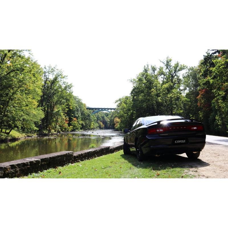 Corsa 11-14 Dodge Charger SXT 2.5in Sport Cat-Back Dual Rear Exit w/ Twin 3.0in Polished Tip-SR1 Performance