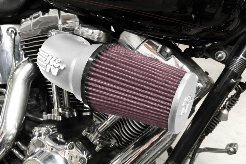 K&N 01-17 Harley Davidson Softail / Dyna FI Performance Air Intake System Silver-SR1 Performance