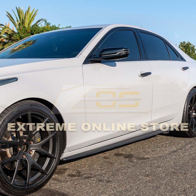 2014-19 Cadillac CTS Carbon Fiber Front Splitter & Side Skirts - Extreme Online Store