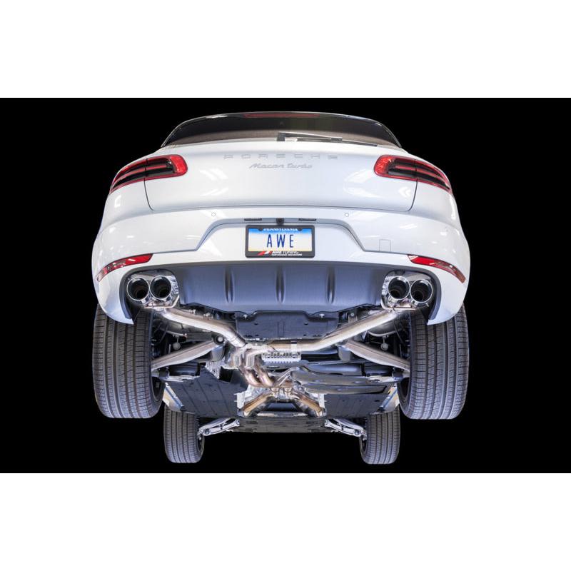 AWE Tuning Porsche Macan Track Edition Exhaust System - Chrome Silver 102mm Tips-SR1 Performance