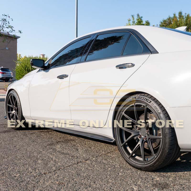 2014-19 Cadillac CTS Carbon Fiber Front Splitter & Side Skirts - Extreme Online Store