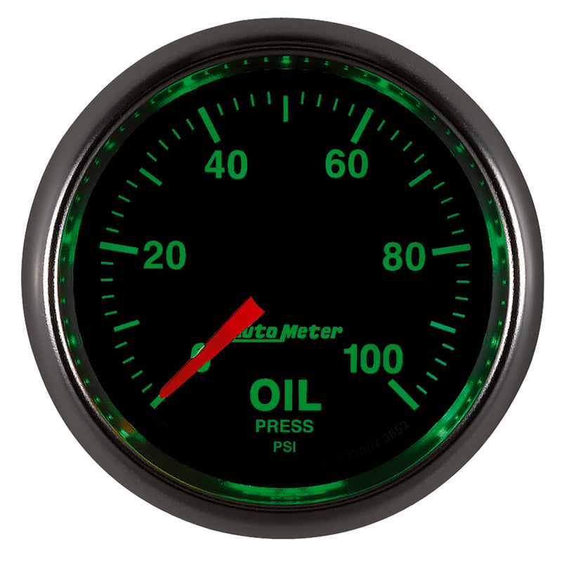 Autometer GS Series 2-1/16in Oil Pressure Gauge 100PSI Electric Full Sweep-SR1 Performance