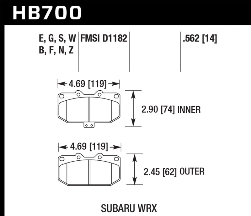Hawk 06-07 Subaru WRX HPS Street Brake Pads-SR1 Performance