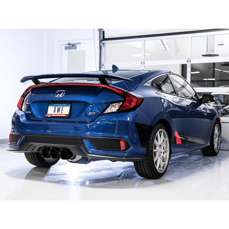 AWE Tuning 2016+ Honda Civic Si Touring Edition Exhaust w/Front Pipe & Triple Diamond Black Tips