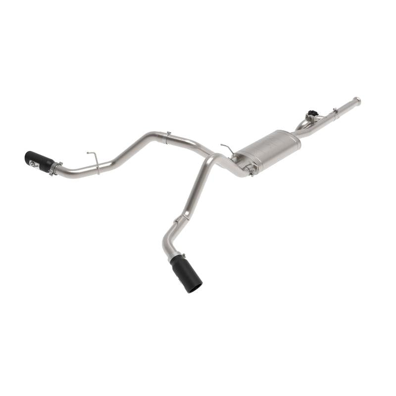 aFe Gemini XV 3in 304 SS Cat-Back Exhaust 09-18 GM Trucks V6-4.3/V8-4.8/5.3L w/ Black Tips