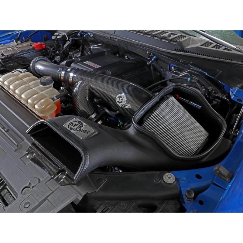 aFe 17-20 Ford F-150/Raptor Track Series Carbon Fiber Cold Air Intake System With Pro DRY S Filters-SR1 Performance