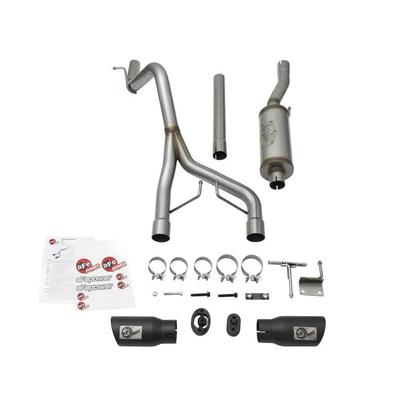 aFe Rebel Series CB 2.5in Dual Center Exit SS Exhaust w/ Black Tips 07-15 Jeep Wrangler 3.6L/3.8L V6-SR1 Performance