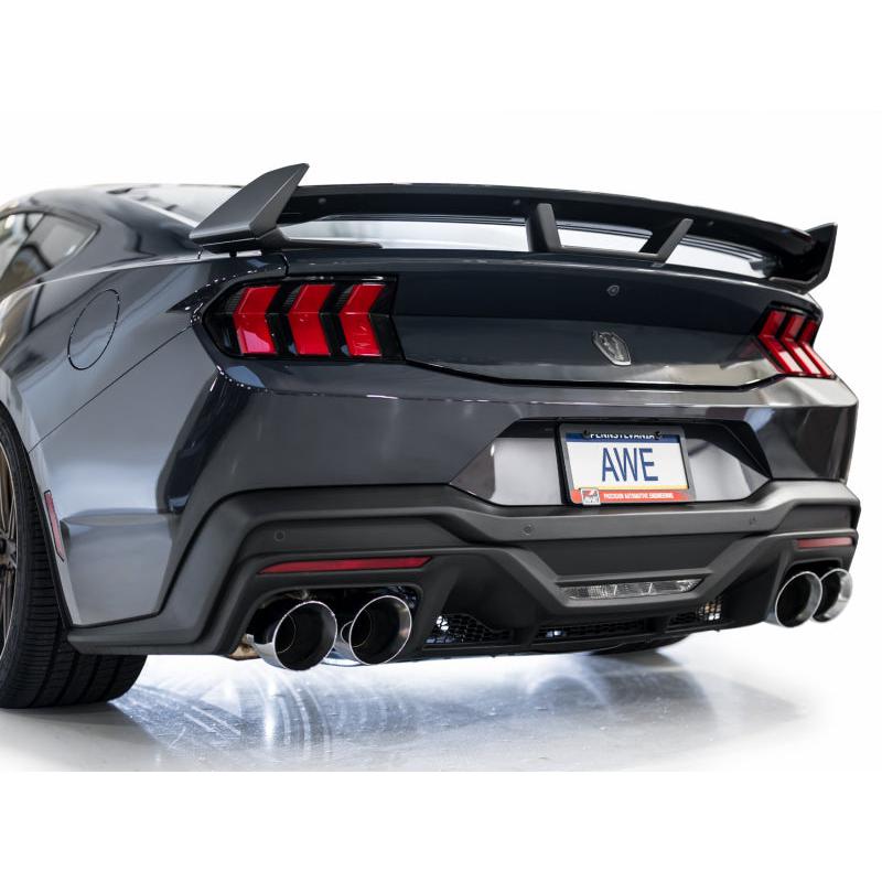 AWE 2024 Ford Mustang Dark Horse S650 RWD SwitchPath Catback Exhaust w/ Quad Chrome Silver Tips